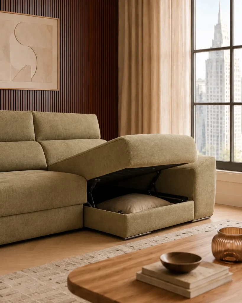 Almacenaje en chaiselongue