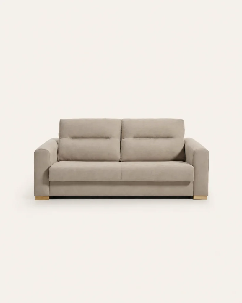 Sofá cama Brisa de dos plazas en tejido beige