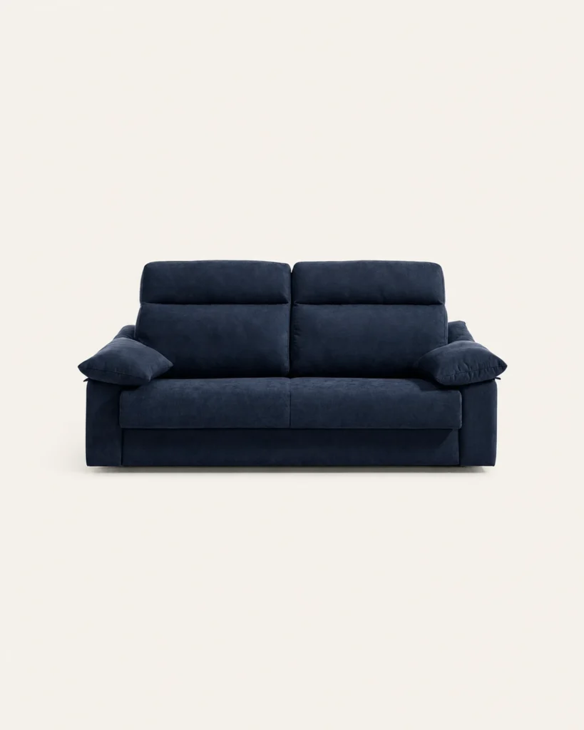 Sofá cama Nara de dos plazas en tejido azul navy oscuro