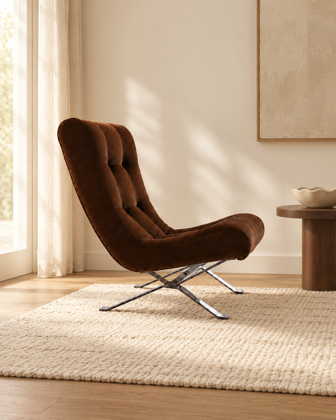 Sillón Saúco en un salón contemporáneo